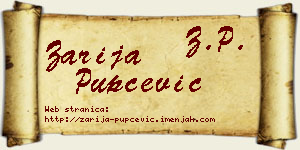 Zarija Pupčević vizit kartica